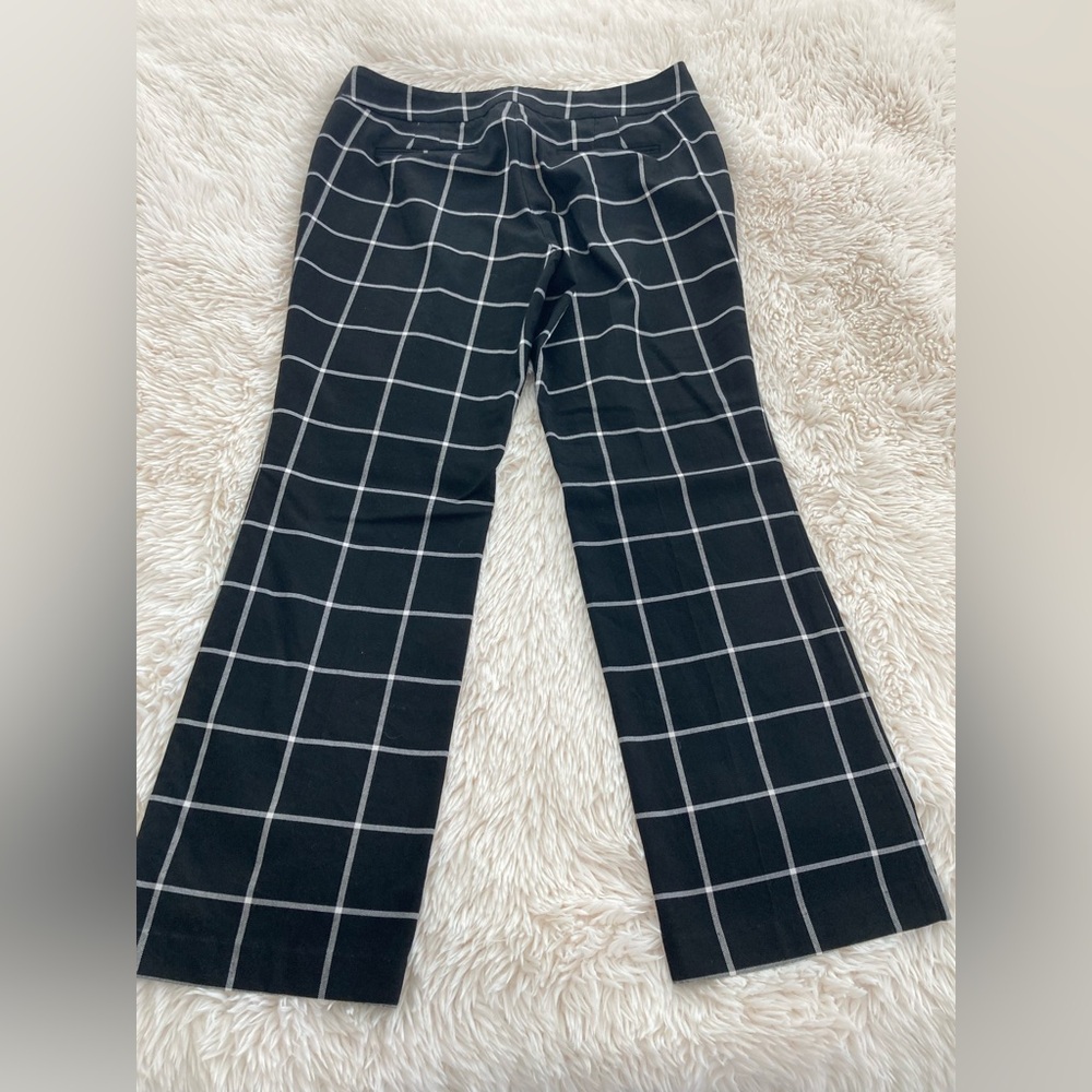 New York & Company Black and White Plaid Women's Trousers - Picture 3 of 3